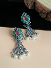 oxidised dangler earrings